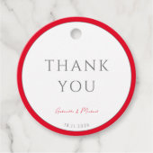 Minimale Elegante Kersenrood Eenvoudige Bruiloft Bedankjes Labels (Voorkant)