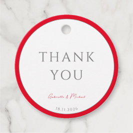 Minimale Elegante Kersenrood Eenvoudige Bruiloft Bedankjes Labels