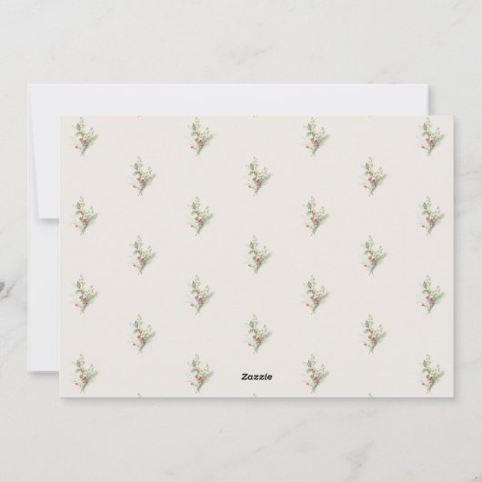 Minimale Elegante Kerst Botanische 7 Foto's  Feestdagenkaart (Achterkant)