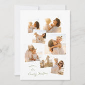 Minimale Elegante Kerst Multi 7 Fotoalbum Feestdagenkaart (Voorkant)
