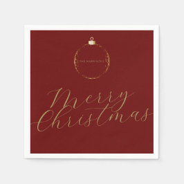 Minimale Elegante Kerstmis Bauble Faux Gold Folie Servet