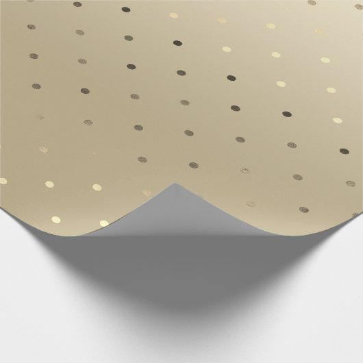 Minimale elegante kersttiny Gold Polka Dots Cadeaupapier (Hoek)