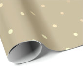 Minimale elegante kersttiny Gold Polka Dots Cadeaupapier (Rol Hoek)