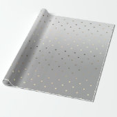 Minimale elegante kersttiny Gold Polka Dots Cadeaupapier (Uitgerold)