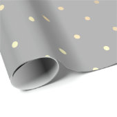 Minimale elegante kersttiny Gold Polka Dots Cadeaupapier (Rol Hoek)