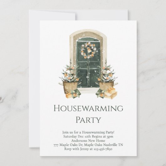 Minimale Elegante Kerstwinter Housewarming Kaart (Voorkant)