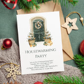 Minimale Elegante Kerstwinter Housewarming Kaart