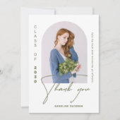 Minimale elegante klasse van het afstuderen van de bedankkaart (Voorkant)