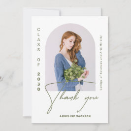 Minimale elegante klasse van het afstuderen van de bedankkaart
