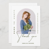 Minimale elegante klasse van het afstuderen van de bedankkaart (Voorkant / Achterkant)