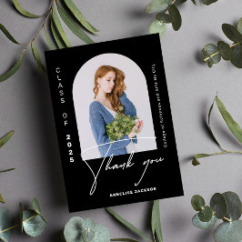 Minimale elegante klasse van het afstuderen van de bedankkaart