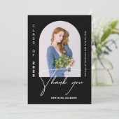 Minimale elegante klasse van het afstuderen van de bedankkaart (Staand voorkant)