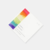 Minimale elegante kleurrijke regenboogbruiloft servet (Hoek)