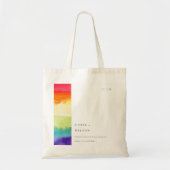 Minimale elegante kleurrijke regenboogbruiloft tote bag (Voorkant)