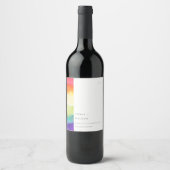 Minimale elegante kleurrijke regenboogbruiloft wijn etiket (Voorkant)
