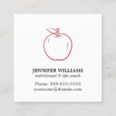 Minimale Elegante Koele Rode Appel Voedingsdeskund Vierkante Visitekaartje (Voorkant)