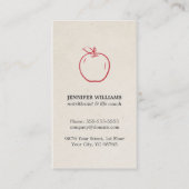 Minimale Elegante Koele Rode Appel Voedingsdeskund Visitekaartje (Voorkant)