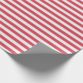 Minimale Elegante koraal Roze Rood Witte Strepen Cadeaupapier (Hoek)