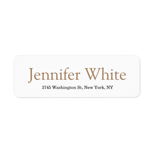 Minimale elegante lichtbruin en witte bold retro etiket (Voorkant)