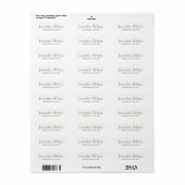 Minimale elegante lichtbruin en witte bold retro etiket (Full Sheet)