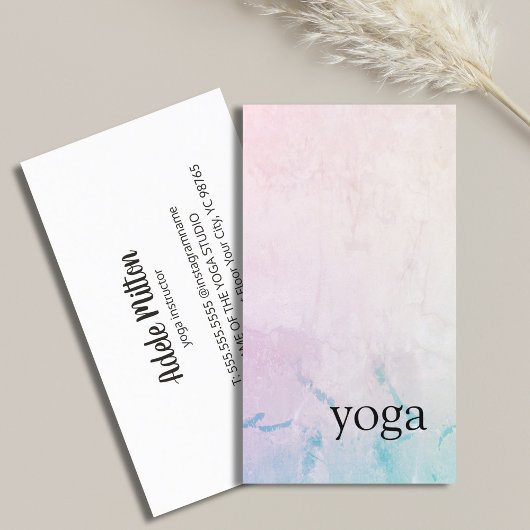 Minimale Elegante Lichte Pastel Yoga Instructeur Visitekaartje