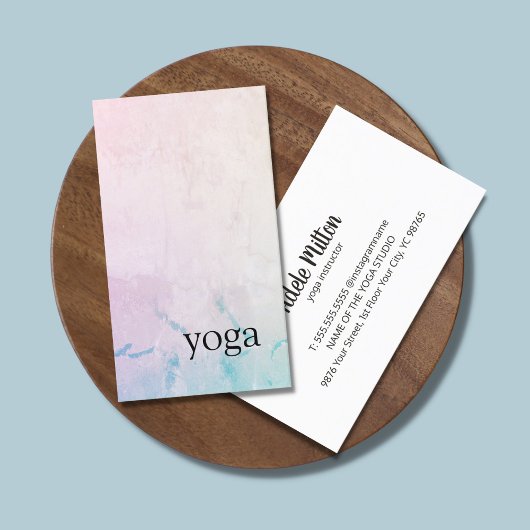 Minimale Elegante Lichte Pastel Yoga Instructeur Visitekaartje