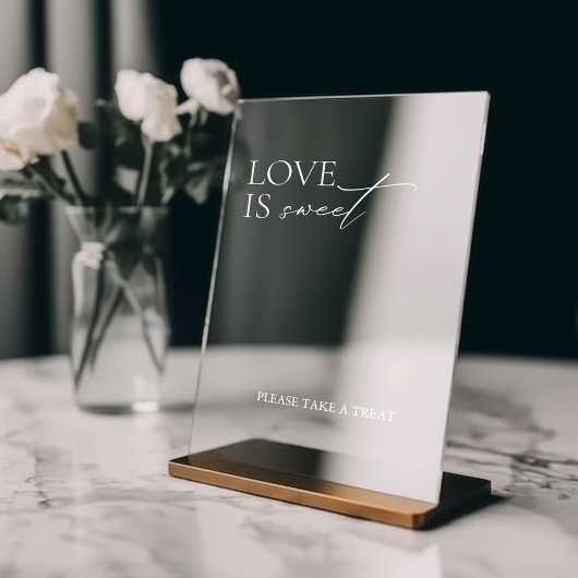 Minimale Elegante Liefde is Zoete Bruiloft Acryl T Bord