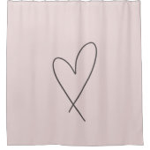 Minimale elegante lijn Kunst Hart Wedding Blush Pi Douchegordijn (Voorkant)