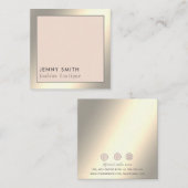 Minimale elegante luxe, eenvoudig goud vierkante visitekaartje (Voorkant / Achterkant)