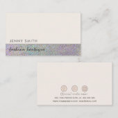 Minimale elegante luxe eenvoudige hologram glitter visitekaartje (Voorkant / Achterkant)
