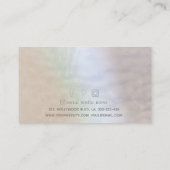 Minimale elegante luxe eenvoudige parelholografisc visitekaartje (Achterkant)