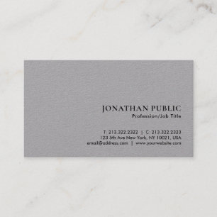 Minimale elegante luxe premium grijs papier visitekaartje