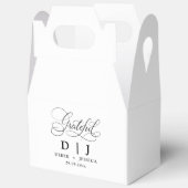 Minimale Elegante Luxe Witte & Zwarte Huwelijk Bedankdoosjes (Open)