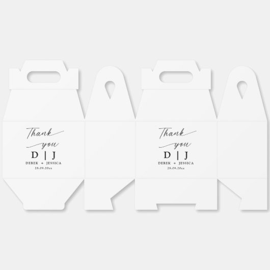 Minimale Elegante Luxe Witte & Zwarte Huwelijk Bedankdoosjes (Ongevouwen)