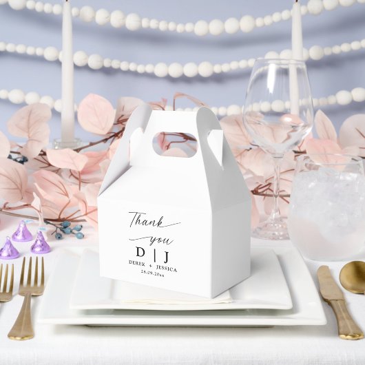 Minimale Elegante Luxe Witte & Zwarte Huwelijk Bedankdoosjes