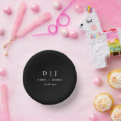 Minimale Elegante Luxe Zwart & Wit Trouwen Papieren Kommen (Feest)