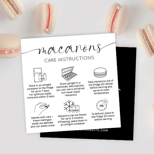 Minimale Elegante Macarons Zorggids & Dank u Vierkante Visitekaartje