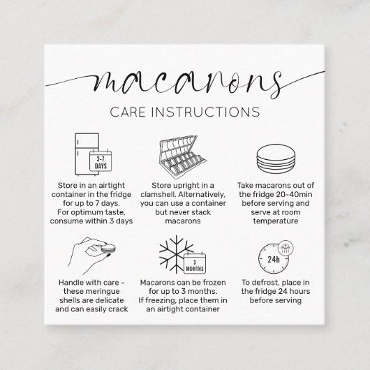 Minimale Elegante Macarons Zorggids & Dank u Vierkante Visitekaartje (Voorkant)