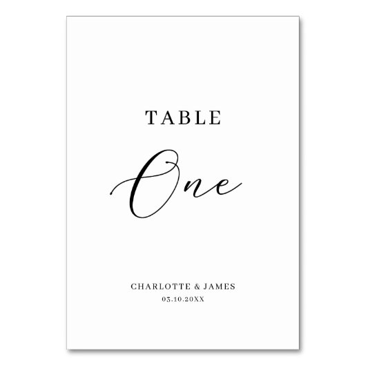 Minimale elegante Manuscript Lijst Één Aantal van Kaart (Achterkant)