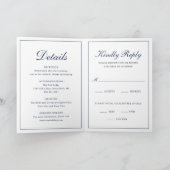 Minimale Elegante Marine Blauw Monogram Formele Br (Binnen)