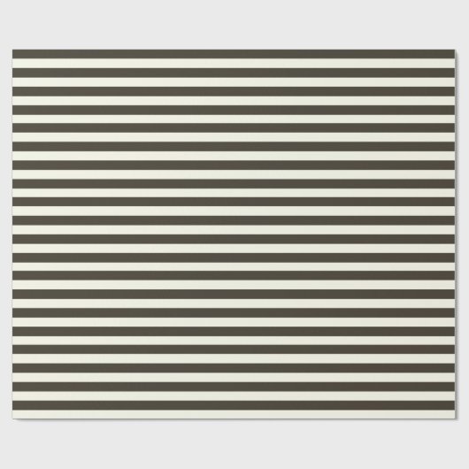 Minimale Elegante Marine Bruine Cream Stripes Cadeaupapier (Vlak)
