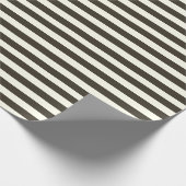 Minimale Elegante Marine Bruine Cream Stripes Cadeaupapier (Hoek)