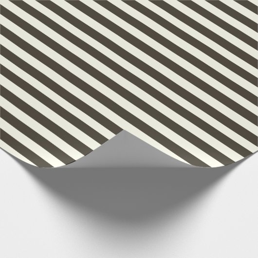 Minimale Elegante Marine Bruine Cream Stripes Cadeaupapier (Hoek)
