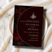 Minimale & Elegante Maroon Islamitische Moslim Bru Kaart