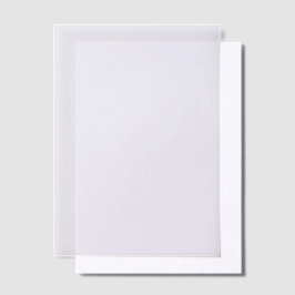 Minimale elegante moderne bruiloft vellum uitnodigingen