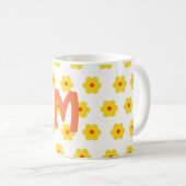 Minimale elegante moderne daisy monogram koffiemok (Voorkant rechts)