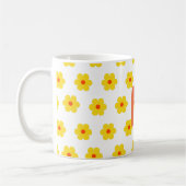 Minimale elegante moderne daisy monogram koffiemok (Links)