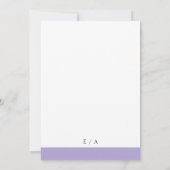 Minimale elegante moderne digitale lavendeweddensc kaart (Achterkant)