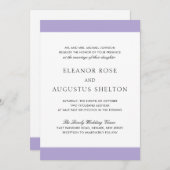 Minimale elegante moderne digitale lavendeweddensc kaart (Voorkant / Achterkant)