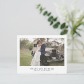 Minimale Elegante Moderne Foto Eenvoudige Bruiloft Bedankkaart (Staand voorkant)